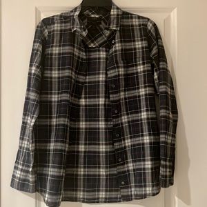 Dark Green, Red and White Flannel Shirt